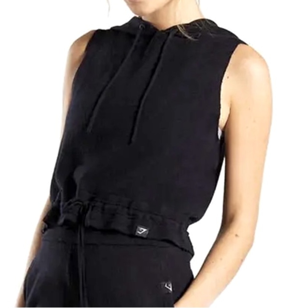 Gymshark Isla Sleeveless Hoodie - Black - Medium